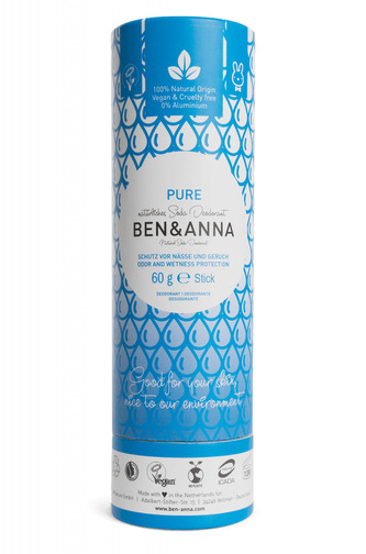 Ben & Anna Tuhý deodorant BIO (60 g) - bez vůně - nezanechává lepivý pocit v podpaží