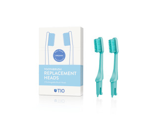 TIO Náhradní hlavice k zubnímu kartáčku (medium) (2 ks) - tyrkysově zelená
