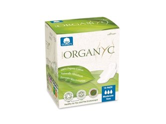Organyc Denní vložky s křidélky Moderate (10 ks) - 100% z biobavlny, 3 kapičky
