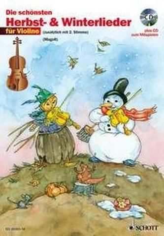 Die schönsten Herbst- und Winterlieder, für 1-2 Violinen, m. Audio-CD