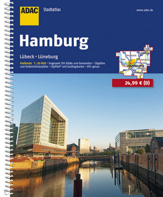 ADAC Stadtatlas Hamburg mit Lübeck, Lüneburg 1:20 000