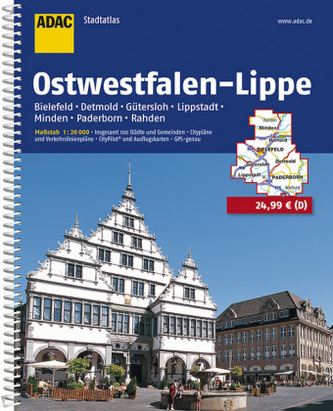 ADAC Stadtatlas Ostwestfalen-Lippe mit Bielefeld, Detmold, Gütersloh, Lippstadt, Minden, Paderborn, Rahden