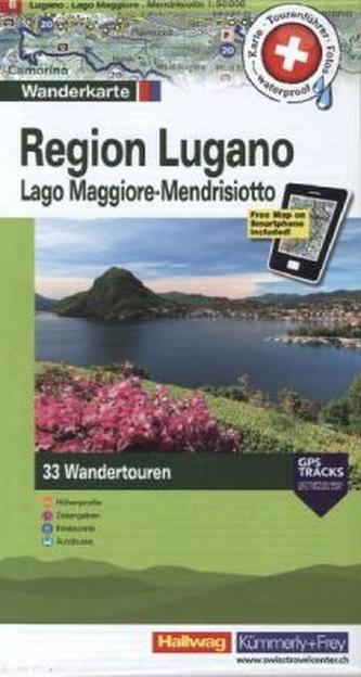 Hallwag Wanderkarte Region Lugano, Lago Maggiore-Mendrisiotto