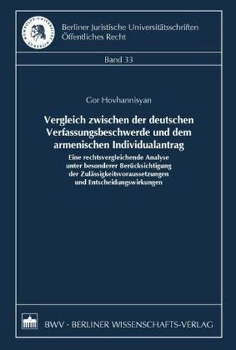 Vergleich zwischen der deutschen Verfassungsbeschwerde und dem armenischen Individualantrag