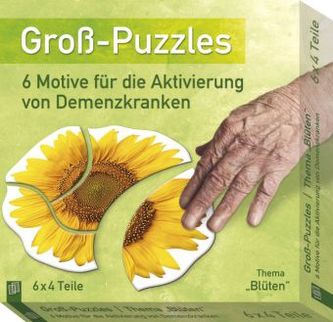 Groß-Puzzles: 6 Motive für die Aktivierung von Demenzkranken, Thema 'Blüten'