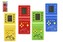 Digitální hra Brick Game Tetris hlavolam plast 18cm na baterie 4 barvy na kartě