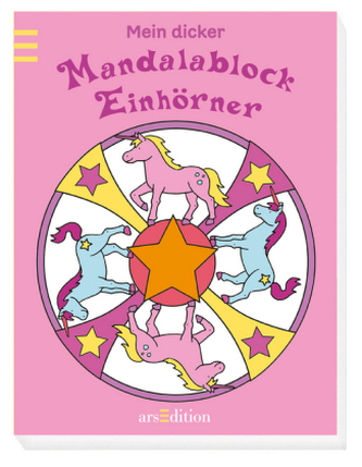 Mein dicker Mandalablock - Einhörner