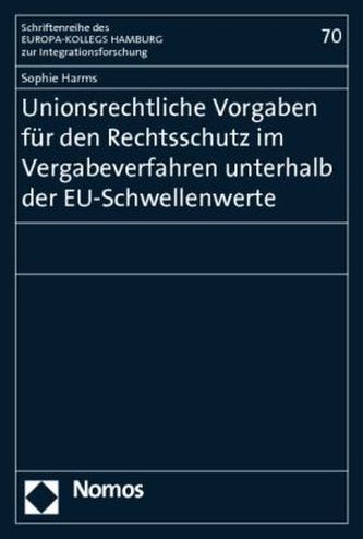 Unionsrechtliche Vorgaben für den Rechtschutz im Vergabeverfahren unterhalb der EU-Schwellenwerte