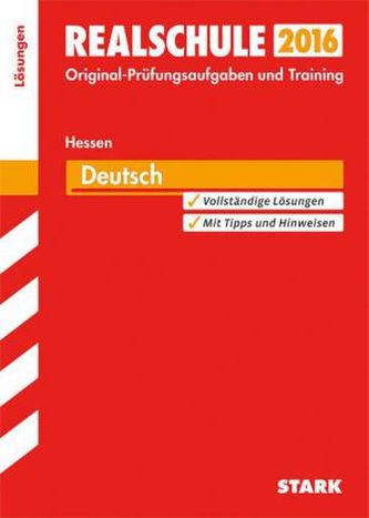Realschule 2016 - Deutsch, Hessen, Lösungen