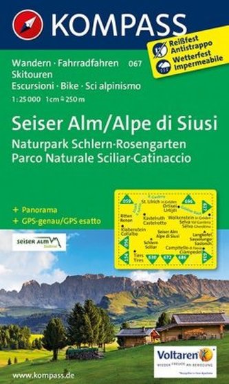 Kompass Karte Seiser Alm. Alpe di Siusi