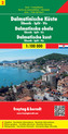 Freytag & Berndt Autokarte Dalmatinische Küste. Dalmatinska obala. Dalmatische kust. Dalmatian Coast. Cote Dalmate. Costa della