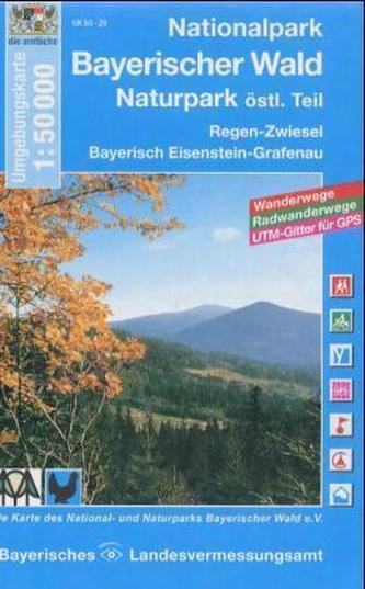 Topographische Karte Bayern Nationalpark Bayerischer Wald, Naturpark östlicher Teil
