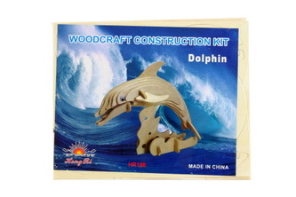 Puzzle dřevěné 3D Delfín