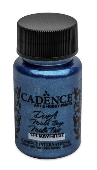 Metalická akrylová barva Cadence Dora Metalic - modrá / 50 ml
