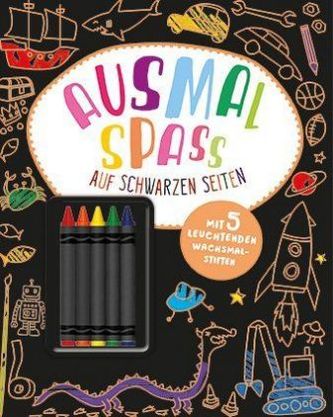 Ausmalspaß auf schwarzen Seiten