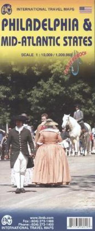 International Travel Map ITM Philadelphia & Mid-Atlantic States