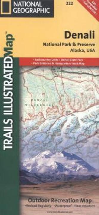 National Geographic Trails Illustrated Map Denali National Park & Preserve, Alaska, USA