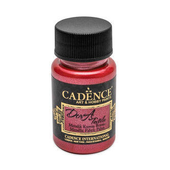 Metalická barva na textil Cadence Dora Textile - červená / 50 ml