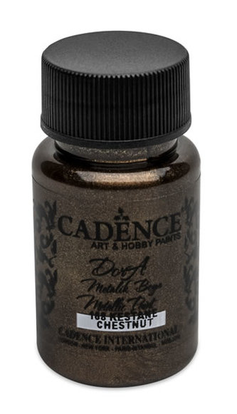 Metalická akrylová barva Cadence Dora Metalic - kaštanová / 50 ml