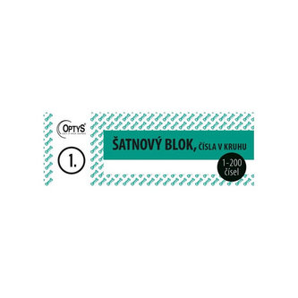 Šatnový blok, 14,5 × 5 cm, 200 listů (různé barvy) – čísla v kruhu