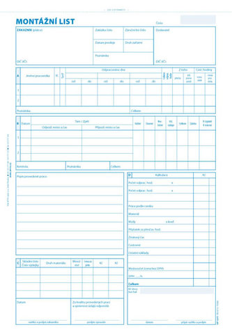 Montážní list, A4, 100 listů