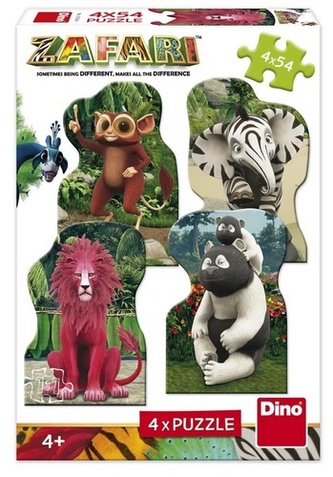 Puzzle Zafari Zoomba a kamarádi 4x54 dílků