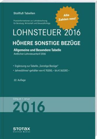 Lohnsteuer 2016 Höhere Sonstige Bezüge