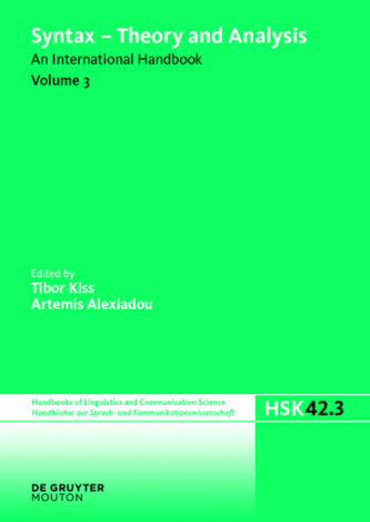 Syntax - Theory and Analysis. Vol.3