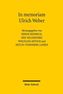 In memoriam Ulrich Weber