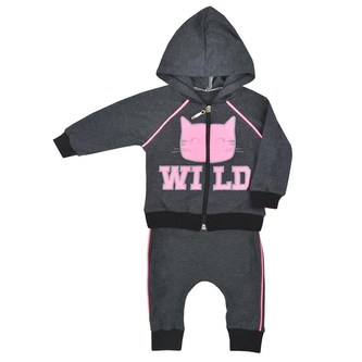 2-dílná kojenecká souprava Koala Wild šedo růžová