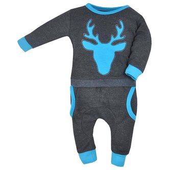 Kojenecké tepláčky a mikinka Koala Deer šedo-tyrkysové