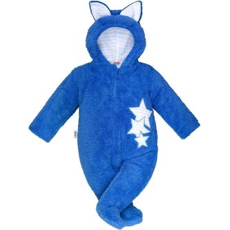 Zimní dětská kombinéza New Baby Ušáček modrá - velikost 68 (4-6m)