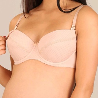 Polovyztužená kojící podprsenka New Baby Eva 75E béžová - velikost Obvod 75 cm