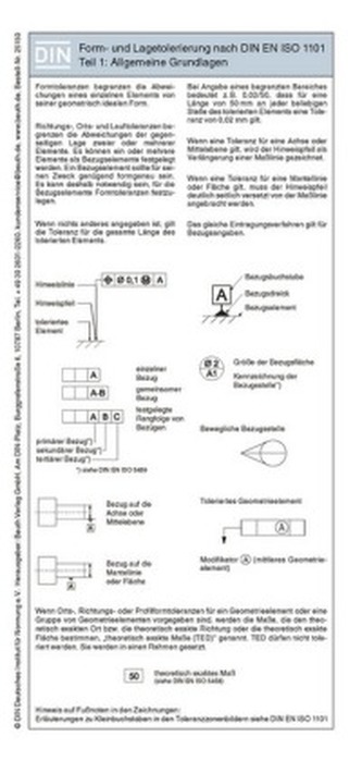 Form- und Lagetolerierung nach DIN EN ISO 1101, Falttafel