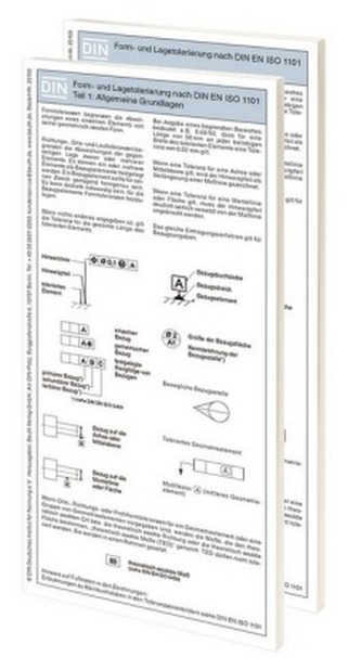 Form- und Lagetolerierung nach DIN EN ISO 1101, 2 Falttafeln