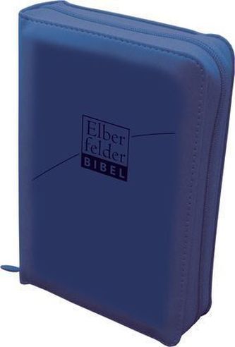 Elberfelder Bibel - Taschenausgabe, italienisches Kunstleder blau, mit Reißverschluss