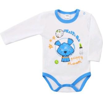 Kojenecké body s dlouhým rukávem Adventure Amma bílé - velikost 86 (12-18m)