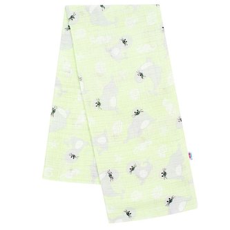 Bavlněná plena s potiskem New Baby zelená s šedým lachtanem