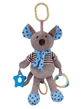 Plyšová hračka se zvukem Baby Mix Myška modrá