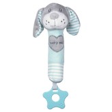 Dětská pískací plyšová hračka s kousátkem Baby Mix pes mátový