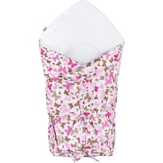 Klasická šněrovací zavinovačka New Baby růžoví motýli