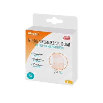 Majtki poporodowe Akuku do wielokrotnego użytku, rozmiar XL