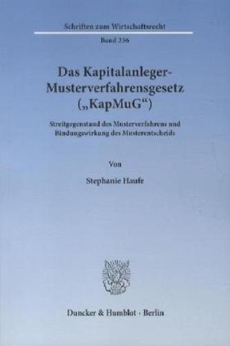 Das Kapitalanleger-Musterverfahrensgesetz ('KapMuG')