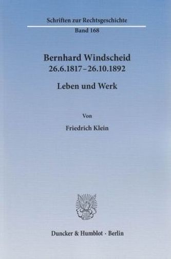Bernhard Windscheid 26.6.1817-26.10.1892