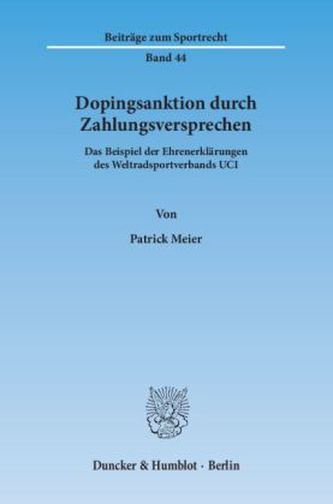 Dopingsanktion durch Zahlungsversprechen