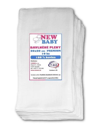Bavlněné pleny NEW BABY 80x80 cm PREMIUM 10 ks