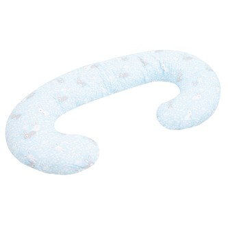 Univerzální kojící polštář ve tvaru C New Baby Králíčci modrý