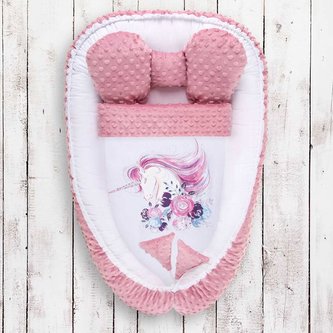 Hnízdečko s peřinkou pro miminko Minky Belisima Unicorn