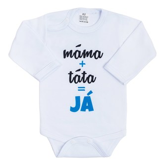 Body s potiskem New Baby máma plus táta rovná se JÁ - velikost 80 (9-12m)