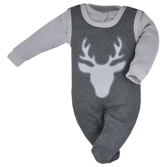 2-dílná kojenecká soupravička Koala Deer šedá - velikost 56 (0-3m)
